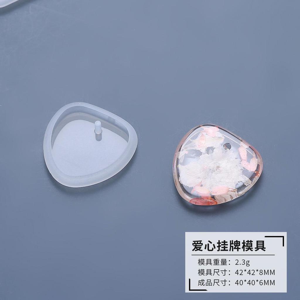 1Pc Handmade DIY Keychain Pendant Silicone Mold Set Crystal Epoxy Resin Mold Round Rectangle Pendants Making Mould