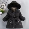 Stylish Mid-Length Plus Velvet Thickened Winter Jacket for Girls