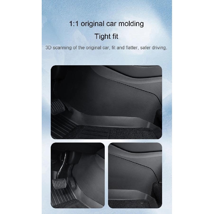 For Tesla Model 3 Highland 2024 Center Leather Kick Mat Model 3/Y 2021-2023 TPE Waterproof Mat On Both Sides of Center Control