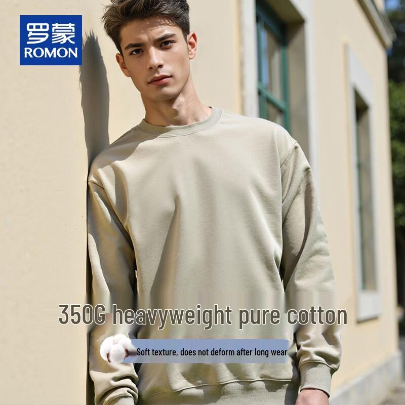 

ROMON Men s Heavyweight Pure Cotton Crewneck Sweatshirt XL