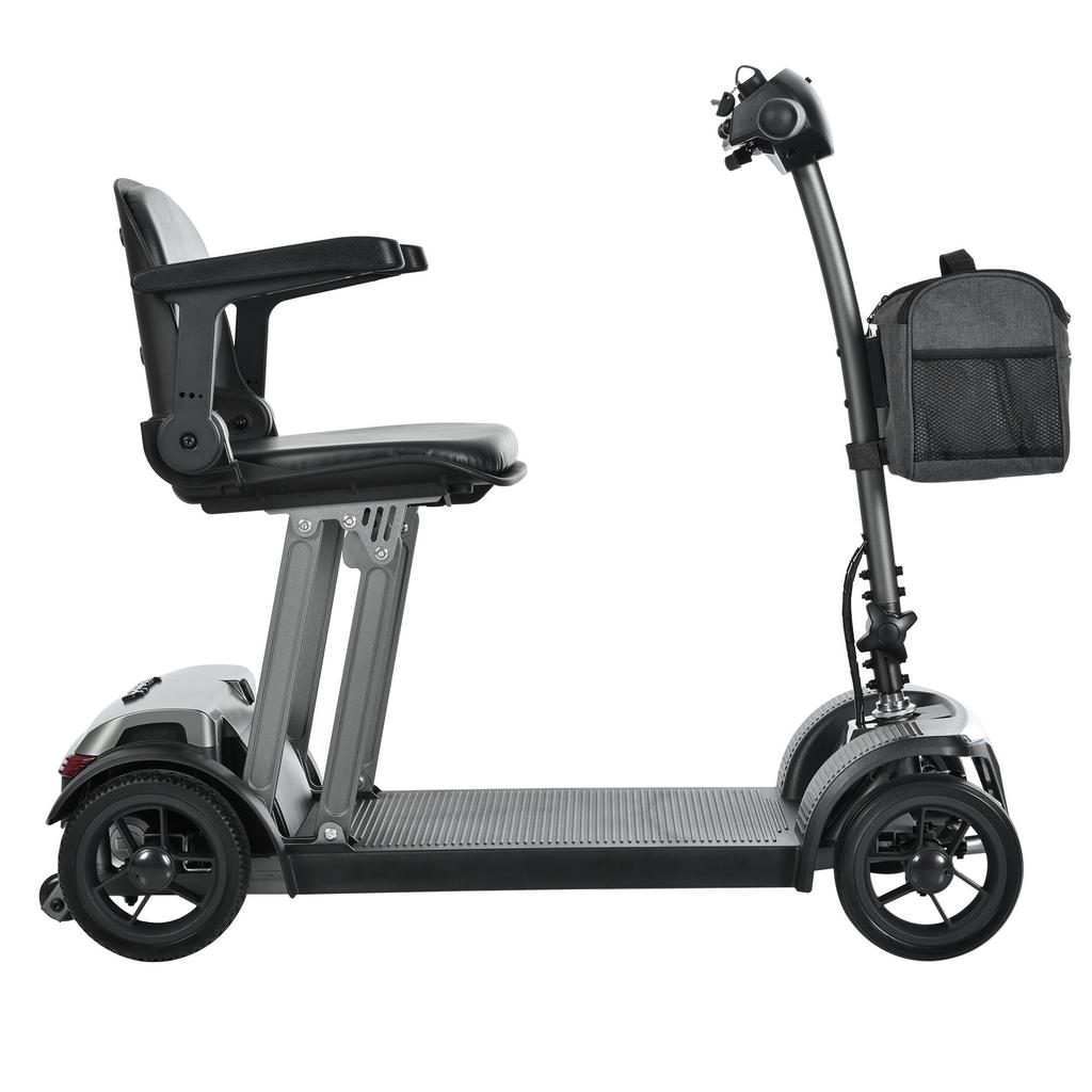 AIR TRAVELLER Schwarz 180W Motor, 20Ah Akku, 8-Zoll Vollgummireifen, Faltbarer Rahmen, 4-Rad Tragbarer Elektroroller