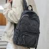 Denim Backpack Large Capacity Student Schoolbag Travel Commuter Backpack