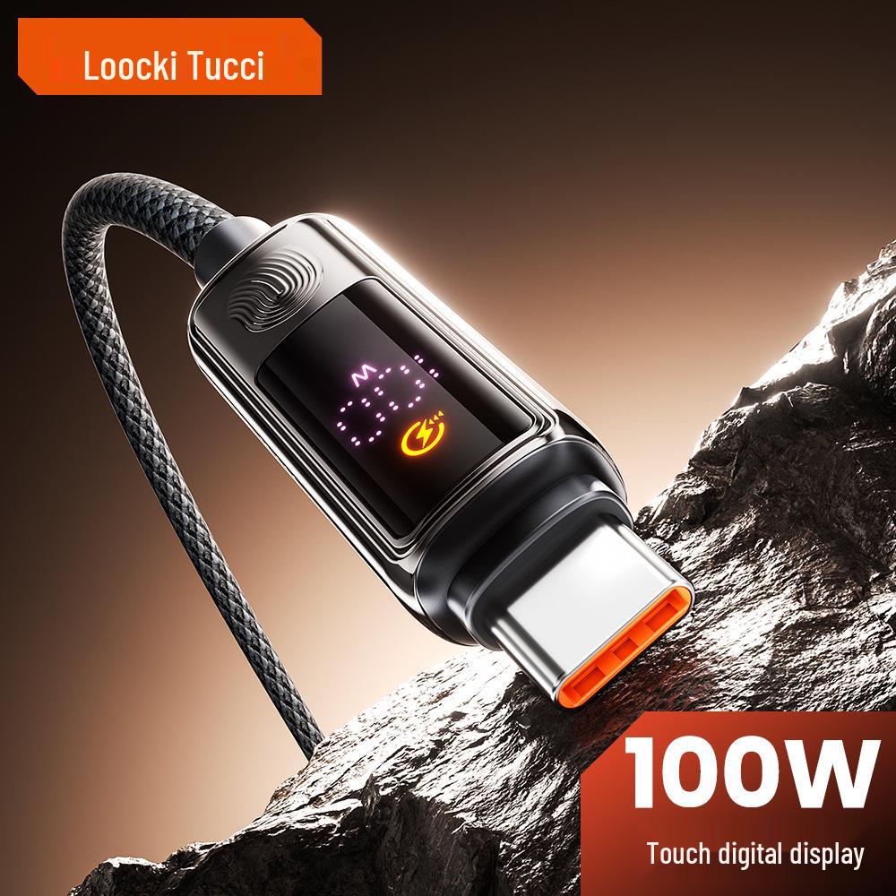 Twitch 100W Type-C Fast Charging Cable with Touch Display for Apple, Huawei & Android Laptops