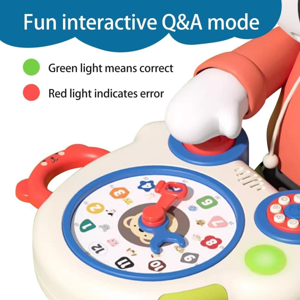 Kids Educational Telling Time Teaching Clock with Music Shape Number Color Animal and Q&A Mode,Baby Toy Gift for Ages 18 Months+