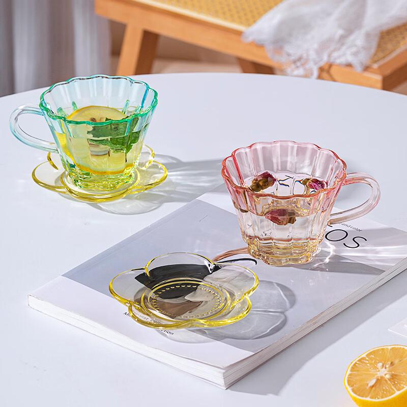 LOVWISH Cloud Glass Cup and Saucer Set