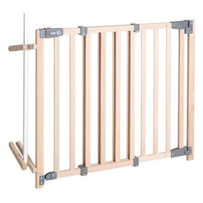 Barriere de Sécurité Bébé pour Escalier Safety Up - ROBA - Largeur de 93.5 a 120.5 cm - Bois Naturel