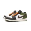 Jordan Air Jordan 1 Slip Resistant Abrasion Resistant Low Top Vintage Basketball Shoes Unisex Black White Green 553558-092(Team188-)