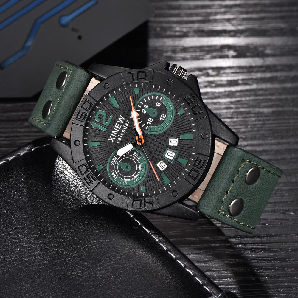 UTHAI CE87 Fashion Man watch Leather Strap Watch Date Sports Quartz Watch Trendy Clock Gift watches for man