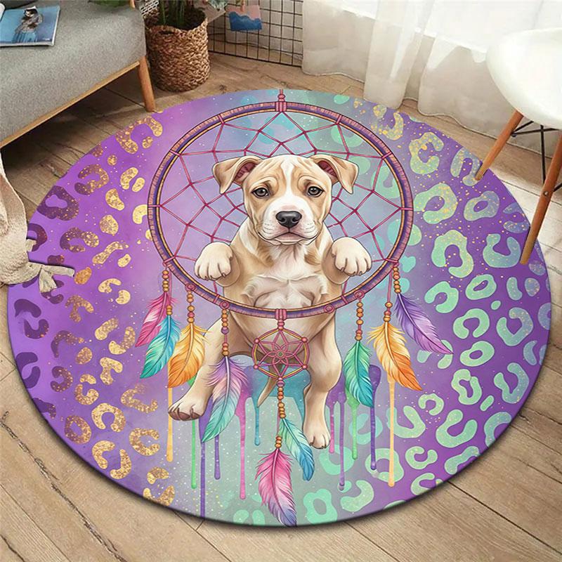 

DreamcatcherAnimals Round Area Rug,Carpet Rug for Living Room Bedroom Sofa Playroom Decor,Non slip Floor Mat 80cmx80cm