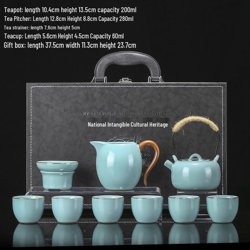 Cha Xun Ru Kiln Blue 10-Piece Tea Set