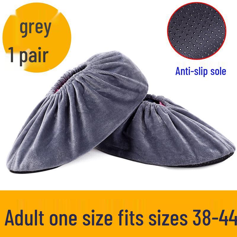 Washable Non-Slip Velvet Shoe Covers for Adults & Students - Ideal for Household & Computer Classes