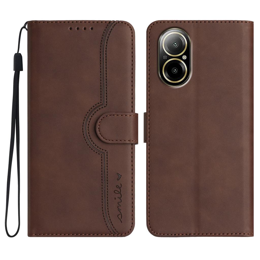 YX0030 For Realme C67 4G Wallet Case PU Leather Phone Cover Smile Imprinted