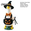 Childlike Halloween Decor Mini Desk Goose Statue, Cute Small Figurine with Vivid Pumpkin Apron And Wizard Hat for Home Office Table Stable Base Statue