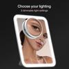 Fancii Portable LED Makeup Mirror with 3 Adjustable Light 1 Large and Removable 10x Magnifying Glass Cordless Travel Light Rotating Kickstand Aurago
