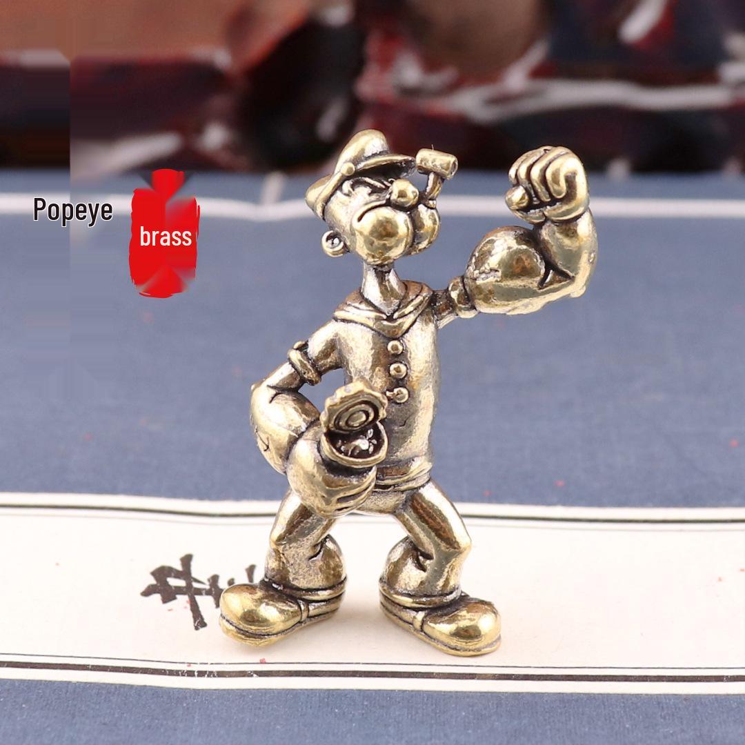 

Retro All-Brass Popeye Desktop Ornament - Creative Home/Office Decoration & Tea Pet