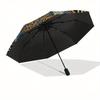 Golden Tree of Life Umbrella, Portable 3-Fold Umbrella for Men & Women,Christmas Gift ES308
