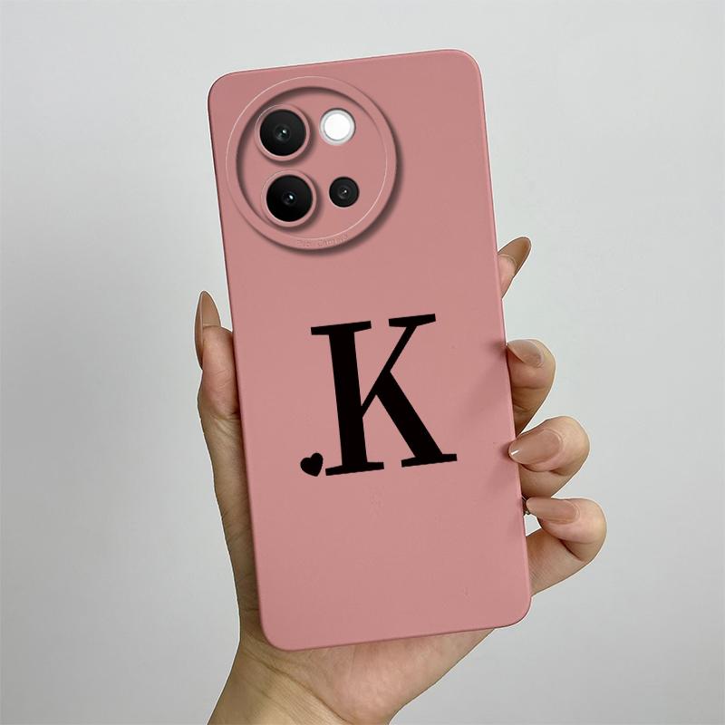 For Vivo V40 Lite Case 2024 Cute Letters Shockproof Capa Liquid Silicone Back Protector Phone Cover For Vivo V40 Lite 5G Bumper