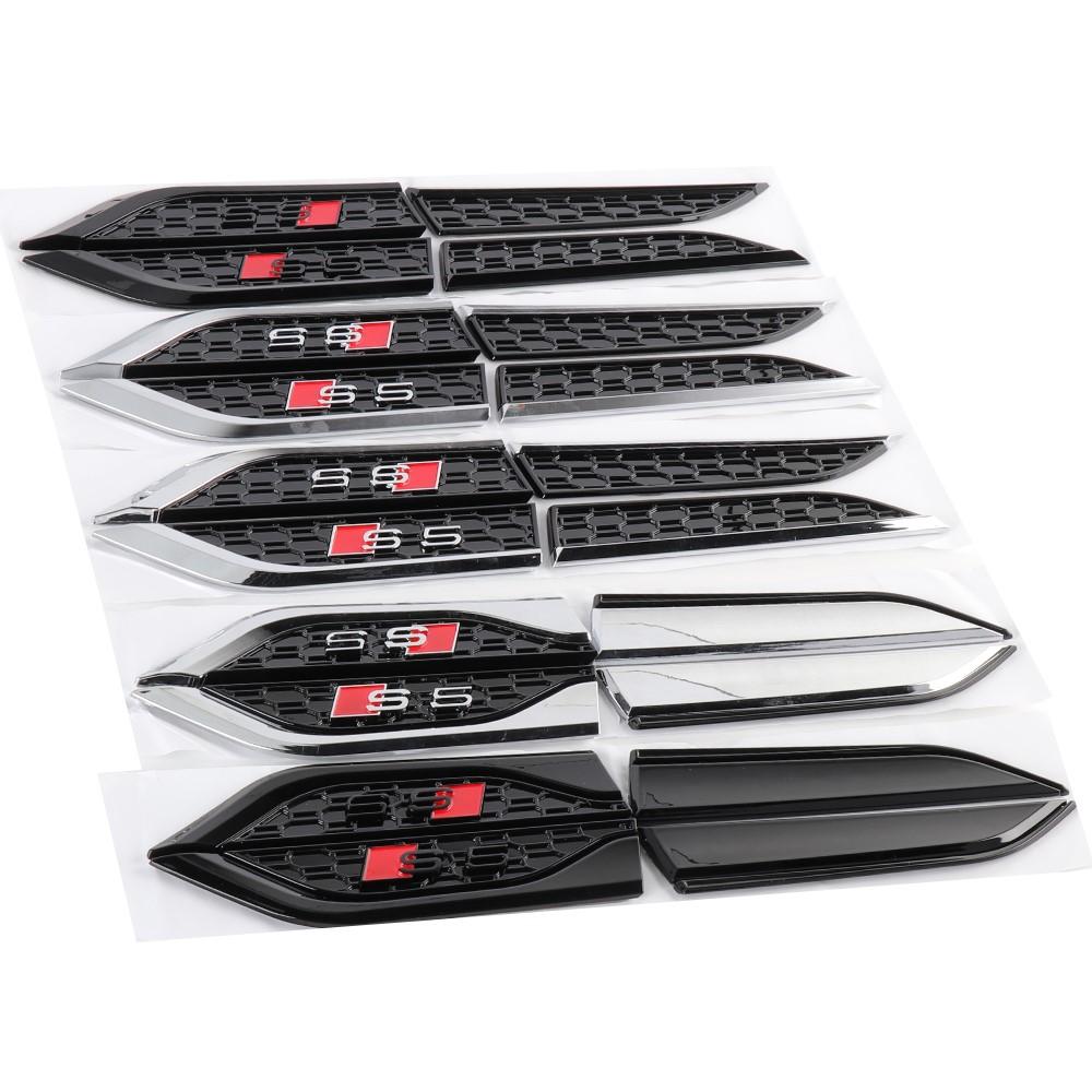 2026 2pcs 3D ABS For AUDI S5 SLINE ABT RS5 Badge Decoration Decal Car Fender Side Wing Emblem Stickers Auto Modification Accessories