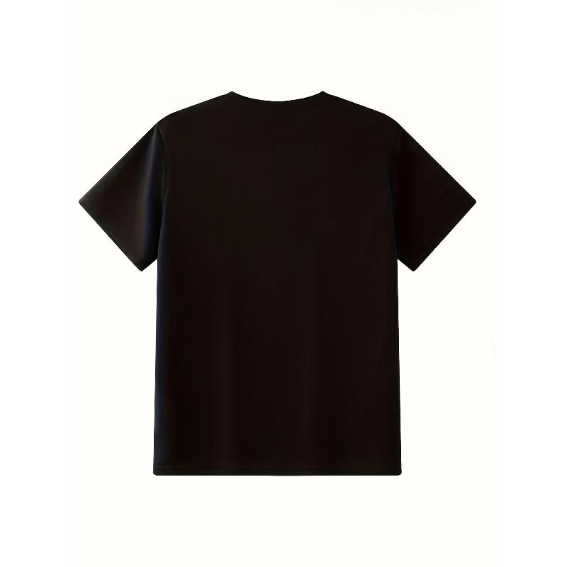 European sizes Summer Men's Outdoor Fitness Short Sleeve Spandex Round Neck Versatile English Font T-Shirt