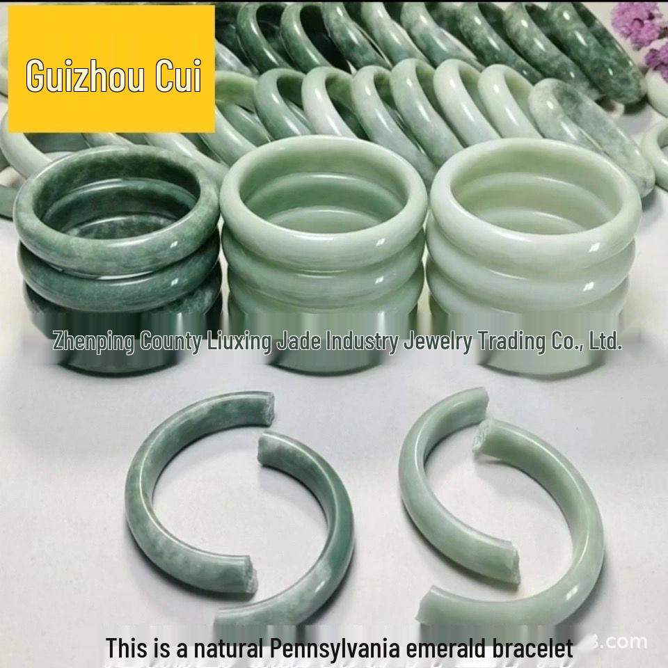 Natürliches Jadeit Guizhou Smaragd Farbe Armband in Blau, Schwarz, Weiß und Maisgelb
