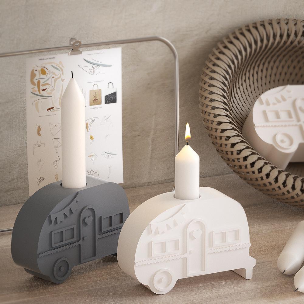 DIY Car Shape Candle Holder Resin Mold Aroma Candle Base Silicone Mold Home Decoration