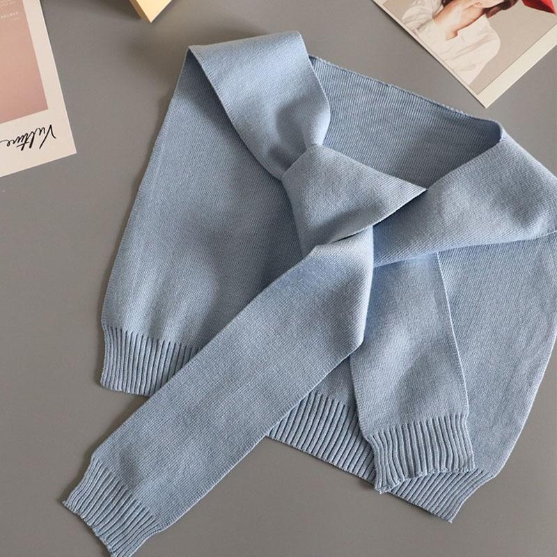 Shawl White Fake Collar Women Detachable Collars Warm Stripe Shoulder Wrap Knit False Collar Scarf Neckline Neckband Faux Col