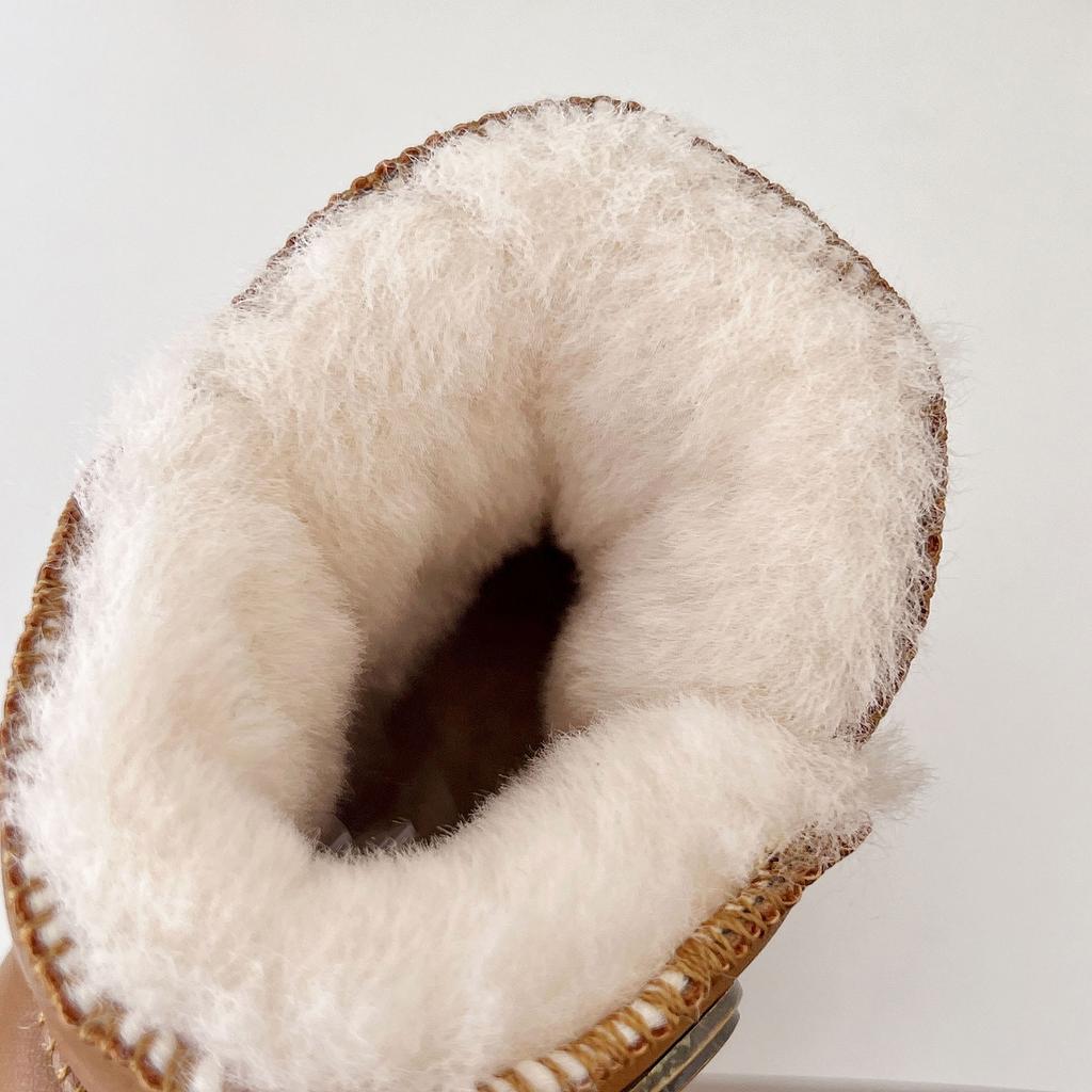 Processing custom foreign trade Korean version of girls' shoes snow boots winter 2025 new velvet thickened large cotton shoes boys' shoes