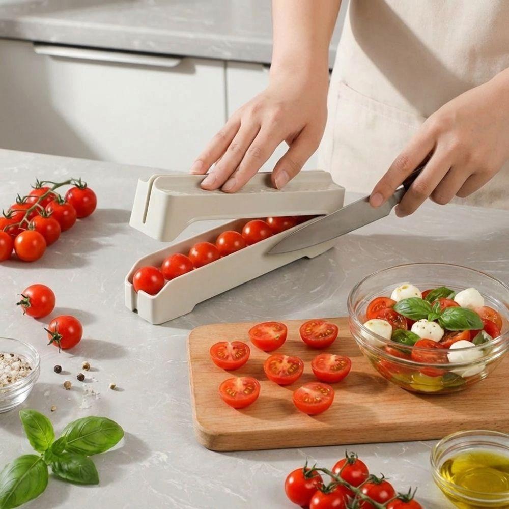 Easy Clean Manual Tomato Slicer Non Stick Food Grade Tomato Cutting Guide Plastic Fast Cutting Tomato Split Tool Small Fruit