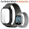 Boîtier+Bracelet Magnétique Milanais Pour Redmi Watch 5 Active Bracelet Coque Souple en TPU Protection d'Écran Pour Redmi Watch 5 Lite Bracelet de Montre en Métal