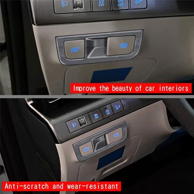Car Headlight Switch Frame Trim Cover For Hyundai KONA 2024+ Car Interior Replacement Wood Grain