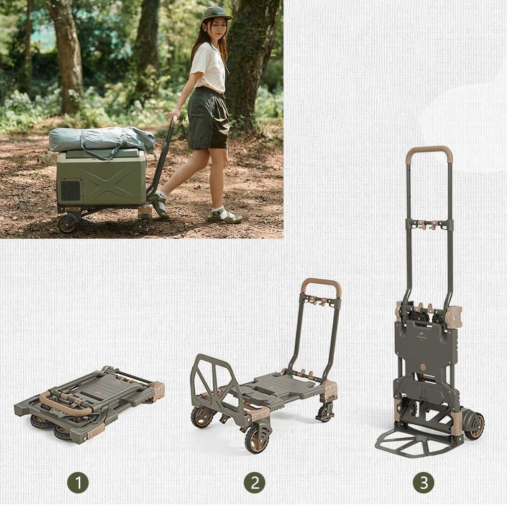 Naturehike BBQ Sammenleggbar Bære Lastekapasitet Tre Bruks Håndtakshøyde Konvergens Dobbel Terreng Utendørssport Utendørs Vogn, 120kg,