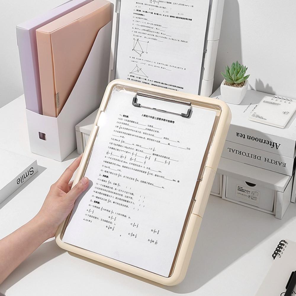 Large Capacity Clamp Storage Box File Organizer Integrated Document Board Office Stationery