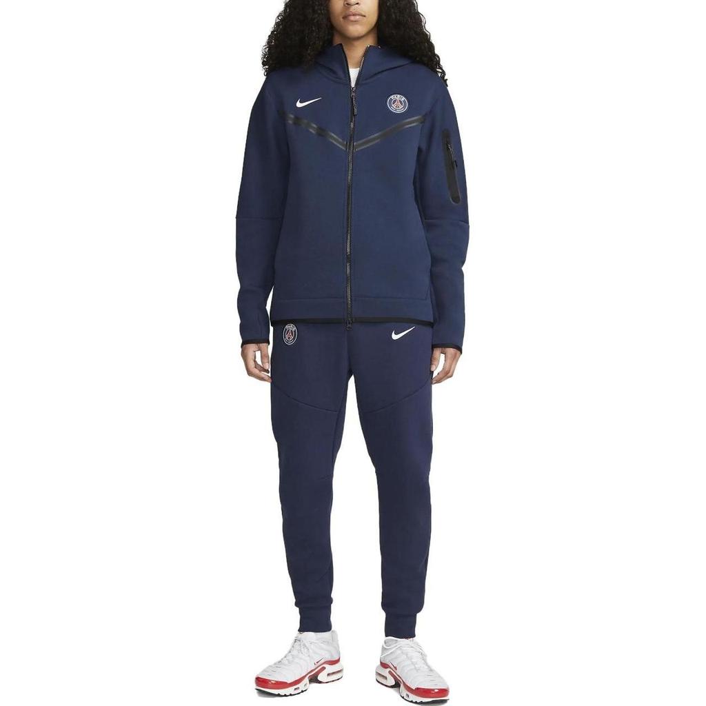 Nike Sportbekleidung Tech Fleece Kapuzenpullover mit durchgehendem Reißverschluss PSG 'Midnight Navy' Herren DM2887-410