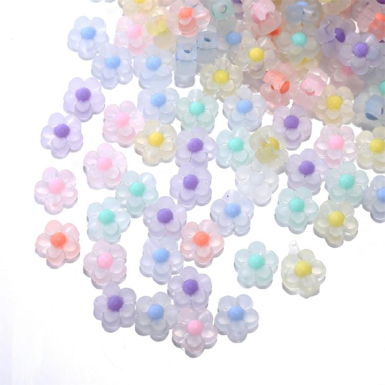 100 Pieces Sunflower Acrylic Beads Matte Flower Spacer Bead for Handmade Jewelry Stylish Necklace Earring Accessories