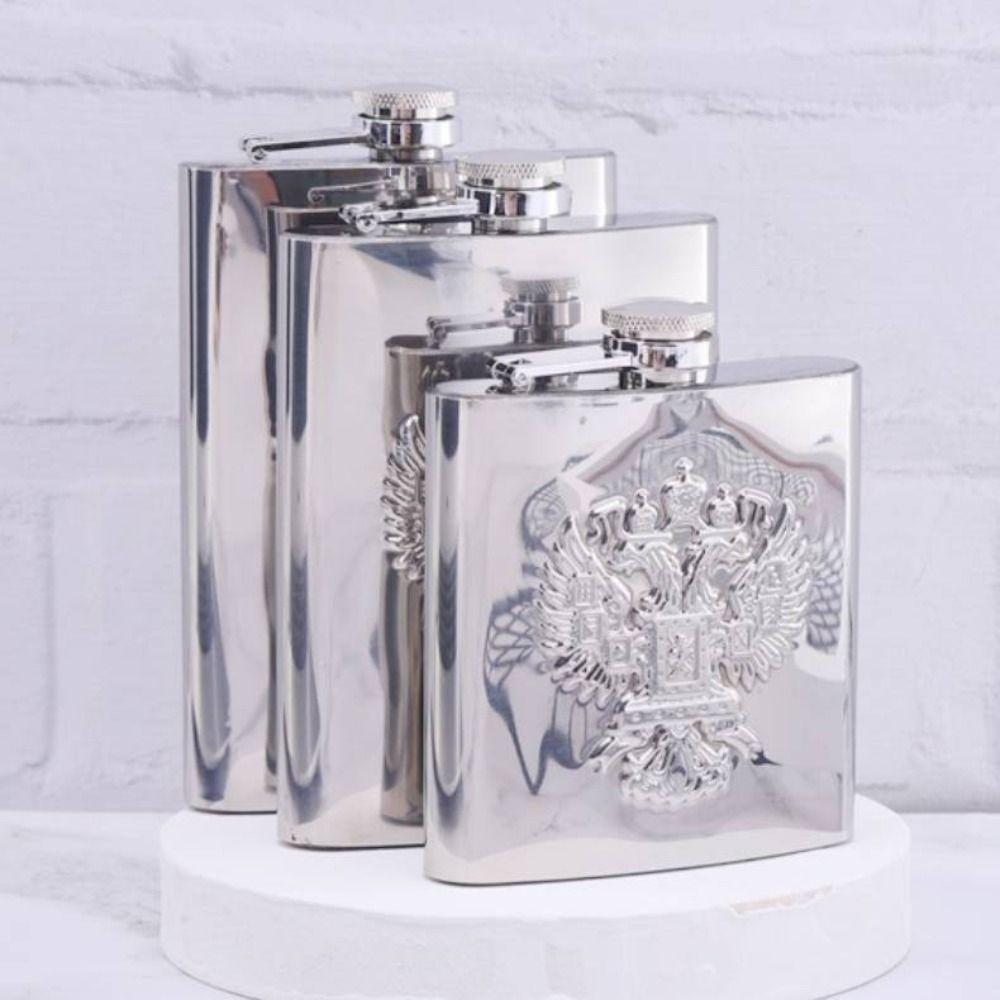 with Screw Cap Kettle Pot 304 Stainless Steel Liquor Pocket Portable Hip Flask
