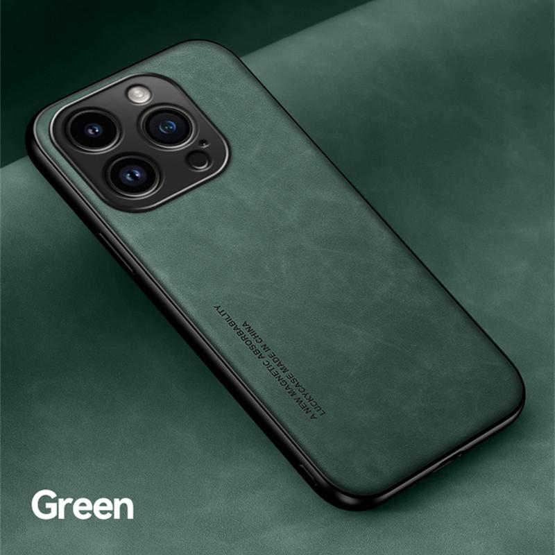 Built-in Metal Magnetic Case For iPhone 16 Pro Max 15 14 Plus 13 12 Mini 11 Protective Cover Silky Feel Coque Fundas Capa
