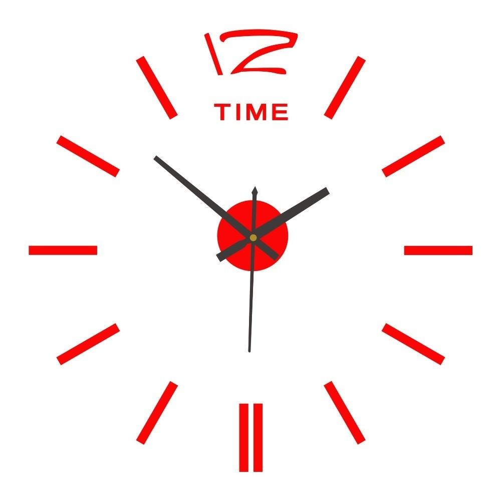 Battery Operated Wall Clock Sticker Frameless Wall Clock Decor DIY Clock Kit Office Decoration