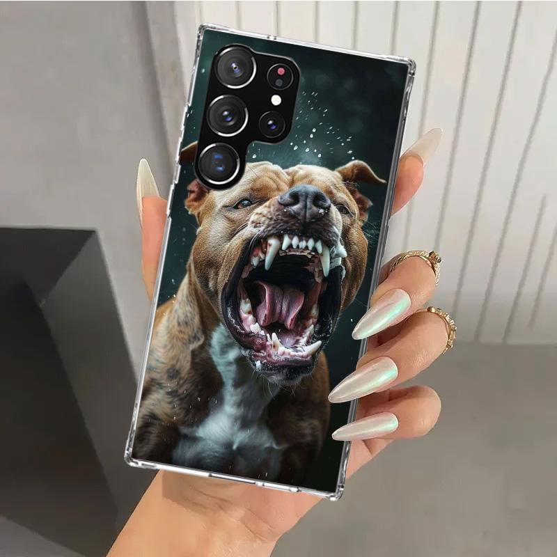 Pit Bull Pet Dog Pitbull Phone Case for Samsung Galaxy S26 S24 S23 Ultra S25 Edge S22 S21 Plus S20 FE + Soft Print Shell Funda G