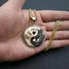 Yin Yang Dragon and Phoenix Trend Chinese Style Tai Chi Totem Retro Fashion Jewelry Necklace Pendant