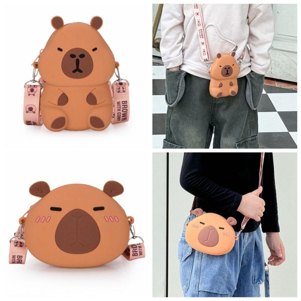 Zero Wallet Capybara Shoulder Bag Silica Gel Kawaii Animal Purse Capybara Crossboday Bag  Gifts