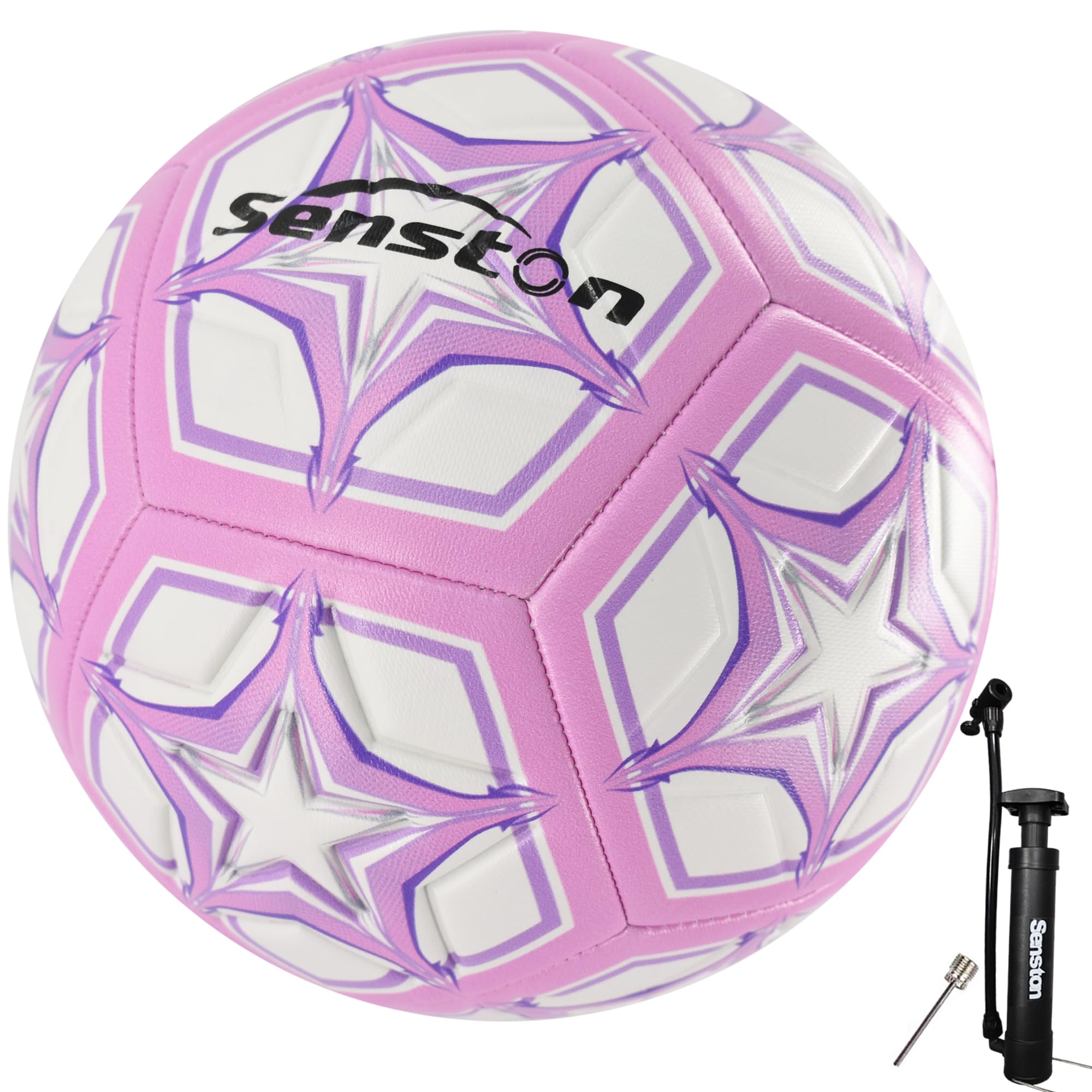 Senston Soccer Ball Size 5 - Adult and Youth Training Ball for Soccer and Pump