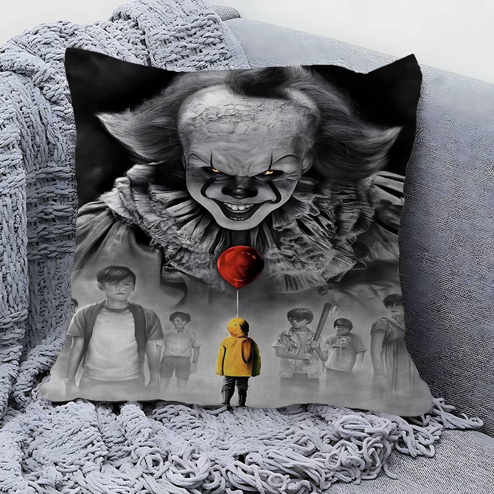 Horror P-Pennywise Clown Pillow Cover For Bedroom Room And Living Room Sofa Decorative Cushion Cover