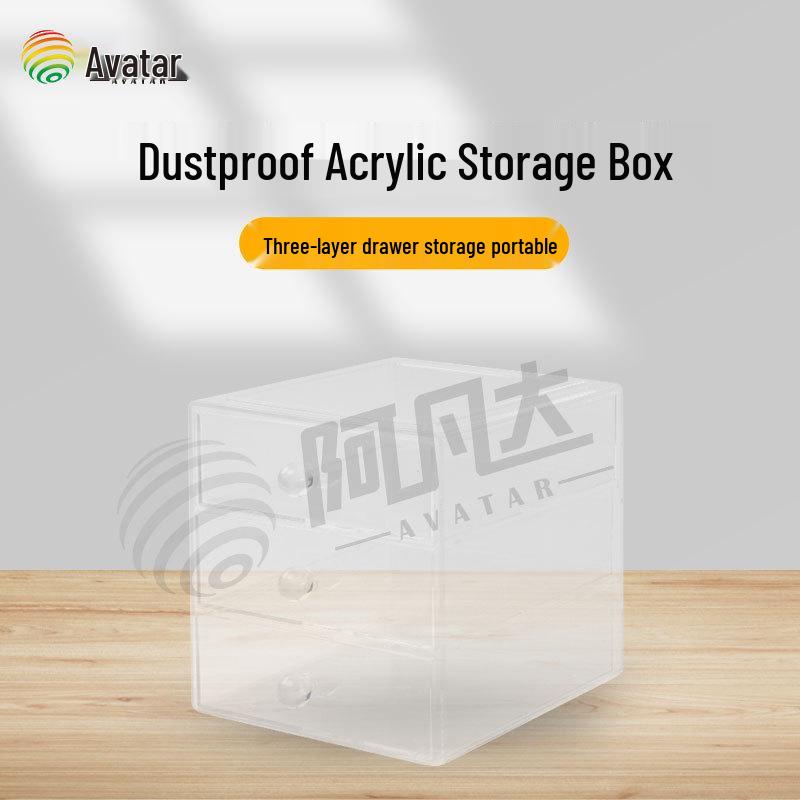 Portable Dustproof Acrylic Car Tinting Tool Organizer with Three-Layer Transparent Drawers