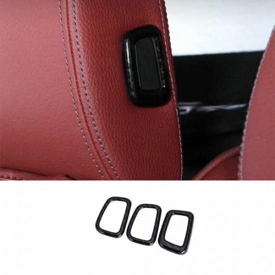 ABS Carbon Fiber Seat Headrest Switch Button Cover Trim For BMW 5 Series 2018-22
