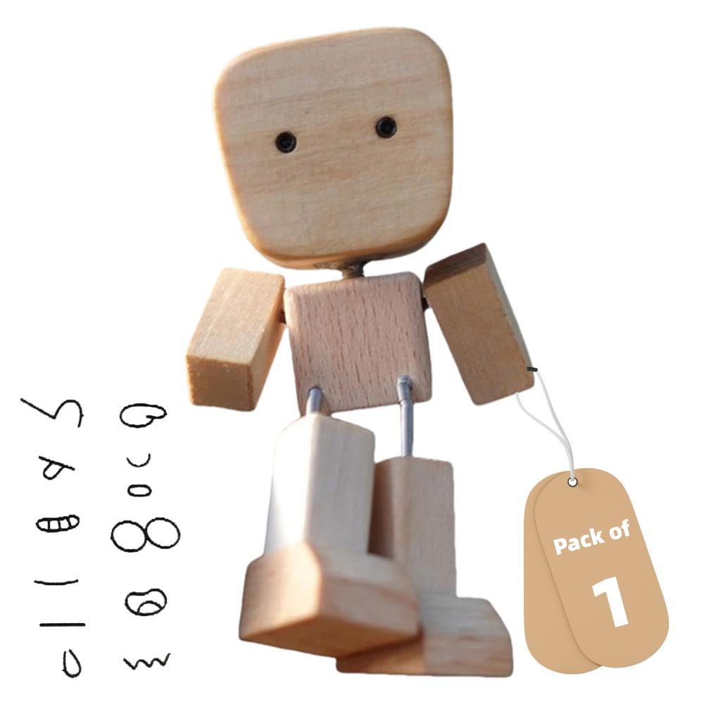 

Magnetic Shaking Wooden Man For Car Decoration Cute Wood Man Ornaments Leg-swinging Robot Best Gifts 1/2Packs