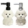 Dispenser Gel Igienizzante Mani 400ML Cane in Ceramica con Pompa in Plastica, Contenitore Liquido Ricaricabile a Forma di Cucciolo, Bottiglia Vuota per Bagnoschiuma Lozione