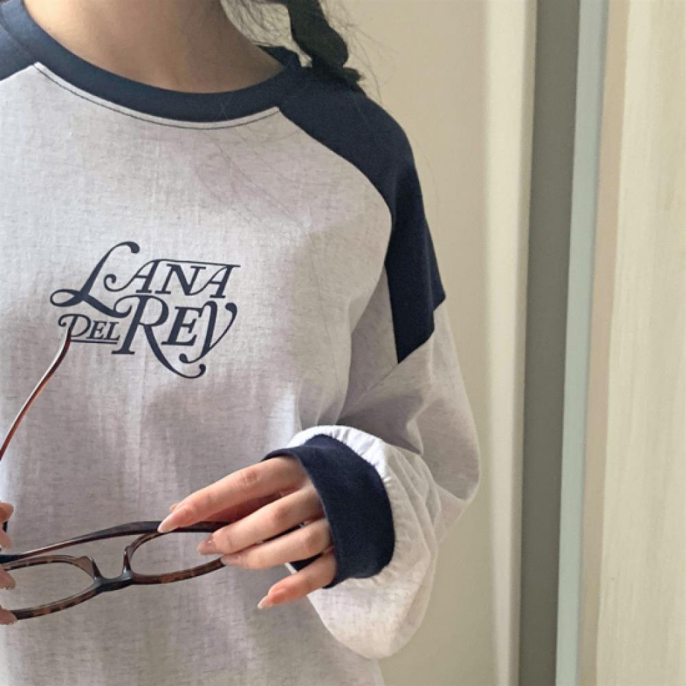 New Arrivals Open Run Women Color Block Loose FiT Long Sleeve T shirT