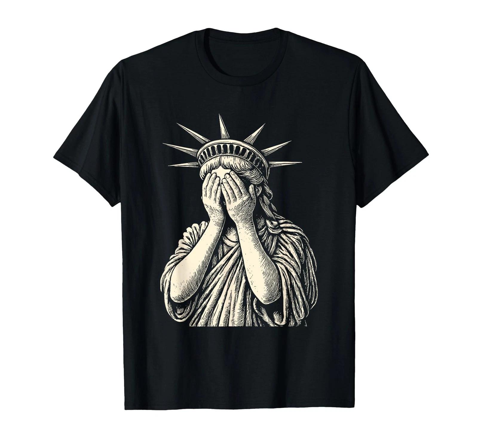 Resist Crying Statue of Liberty Protest Equality Men Women T-Shirt 3XL