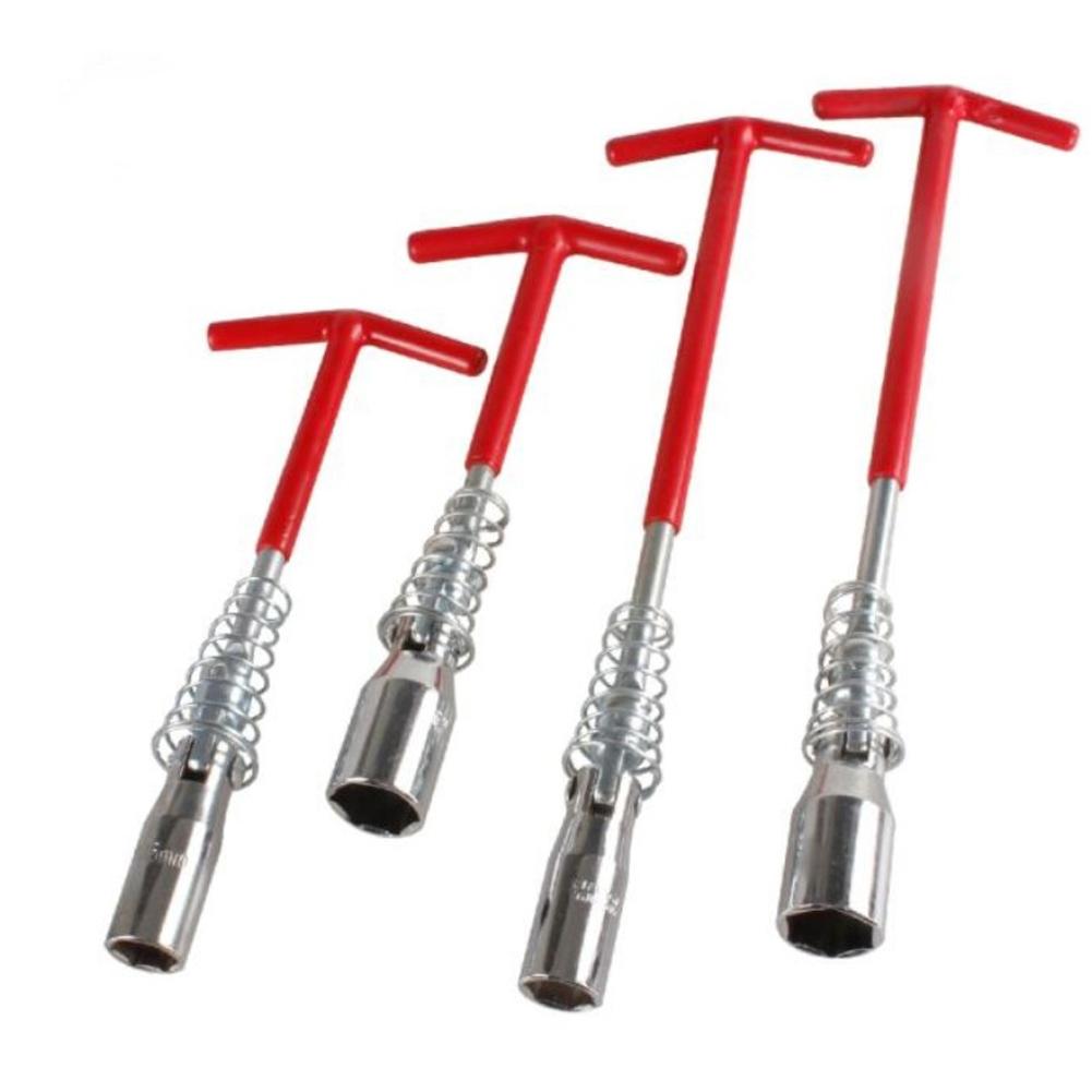 Car Universal T-Handle Spark Plug Wrench Kit 14mm/16mm/21mm Torsion Remover Installer Joint Spark Plug Socket Tool Car Accessory