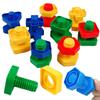 5-10PCS/Pack Various Shapes Matching Screw Random Mix Color Plastic Nuts And Bolts Skills Development Interactive Game Props ZYF